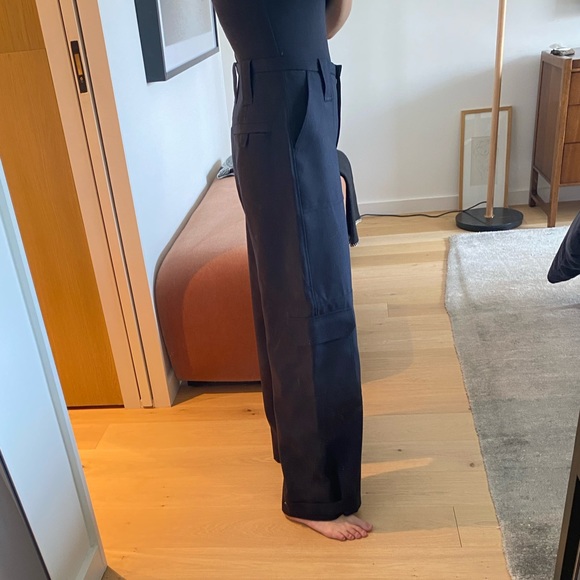 GANNI Wide Leg Cargo Pants, Dark Blue - Size 36 (US6) - Picture 2 of 11